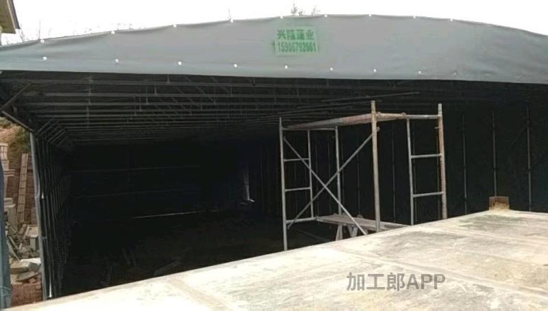 1. 浙江义乌专业电动推拉雨棚 膜结构停车棚
